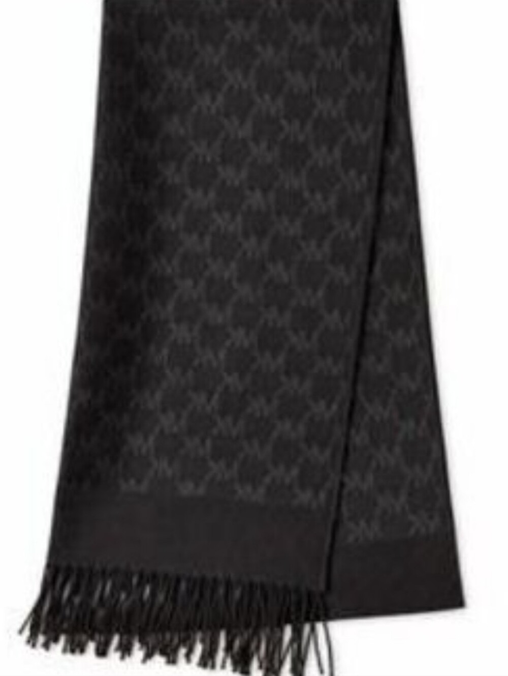 Michael Kors-Style Black Monogram Scarf
